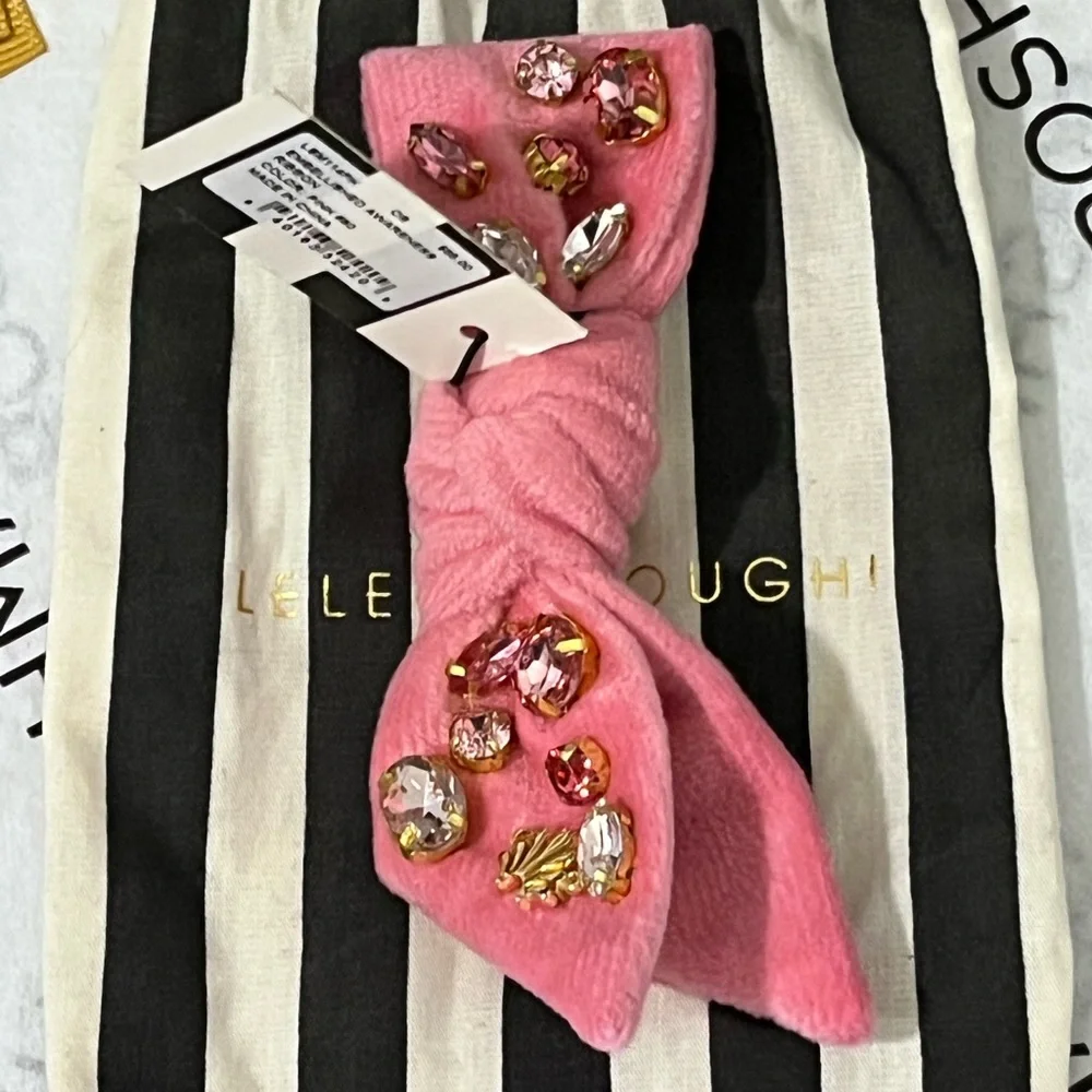 LELE SADOUGHI NWT AUTHENTIC PINK EMBELLISHED BREAST CANCER AWARENESS RIBBON - Picture 3 of 10